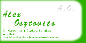 alex osztovits business card